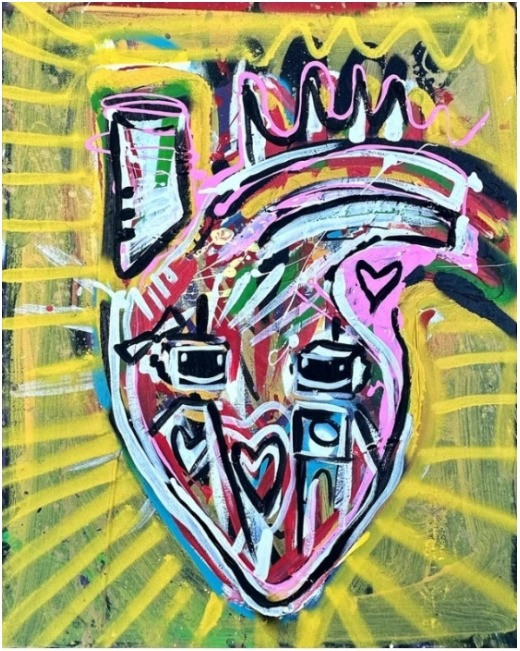 16”x20” original artwork by Diego Robot, iconic El Paso artist! Signed and dated 2025