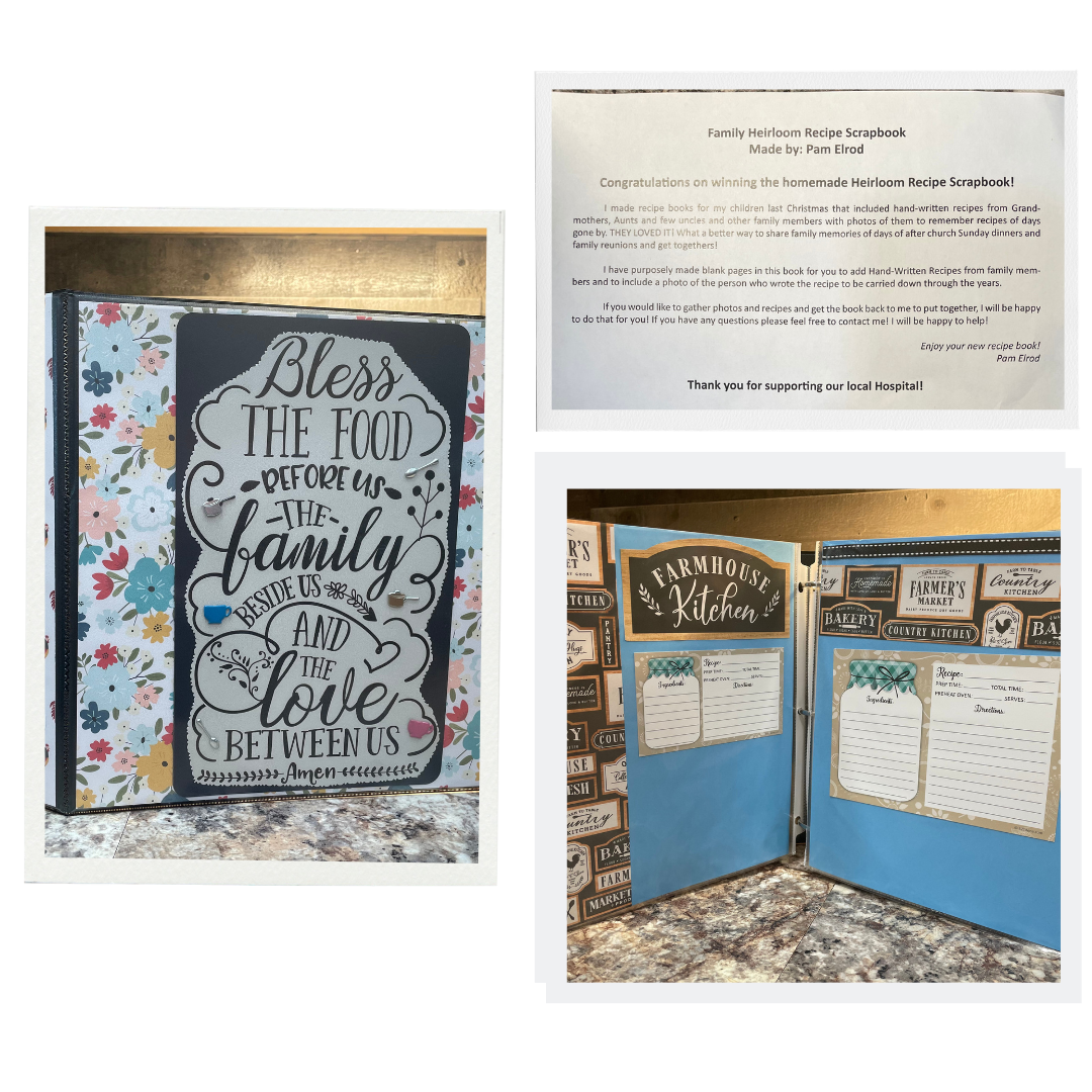 8.5 x 11 Binder filled with handwritten family recipes with space for your family's recipes