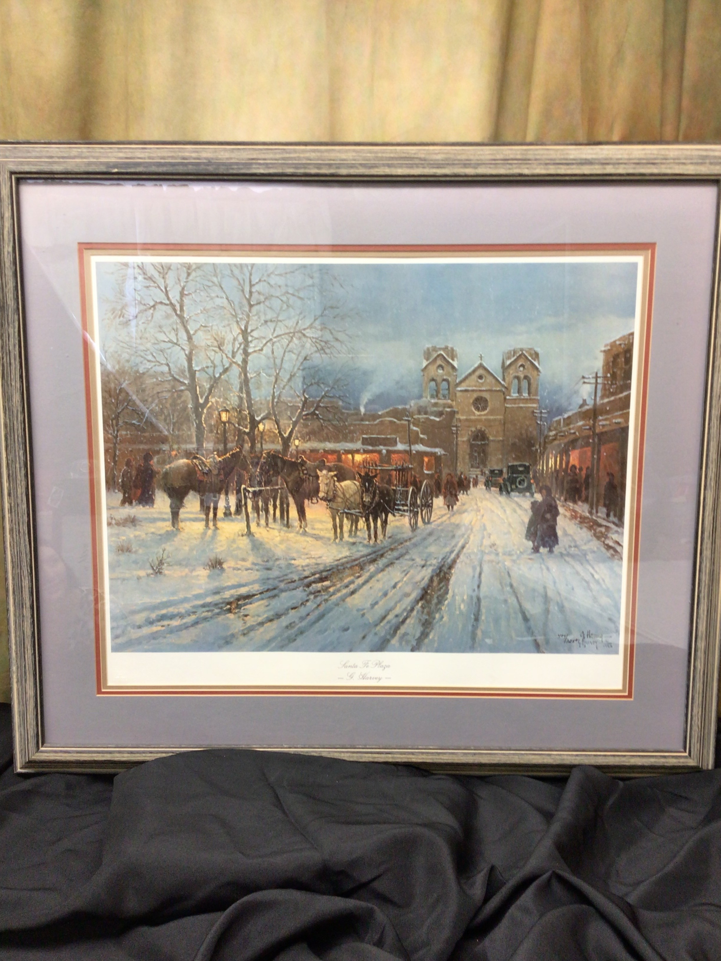 Santa Fe Plaza portrait (framed and signed).