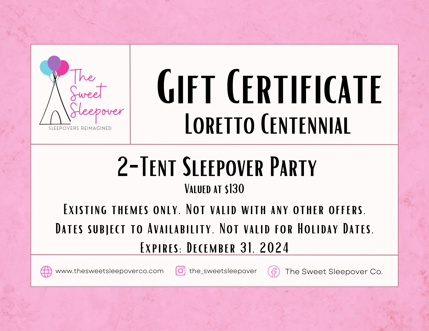 El Paso's Favorite Luxury Sleepover Party. Perfect for your little darling's special occassion.