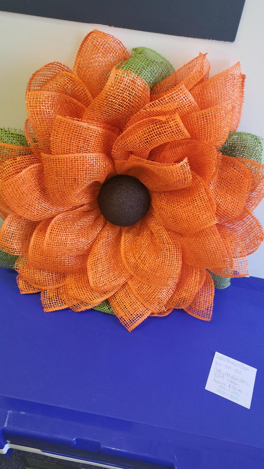 Flower Wreath, orange in color