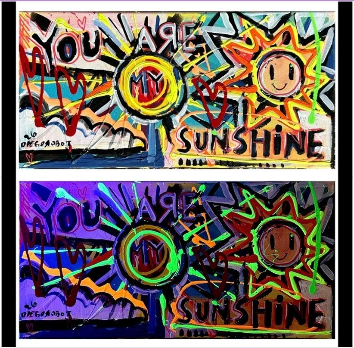 20"x10" Uv Reactive Original Artwork by DiegoRobot signed and date Feb 2026