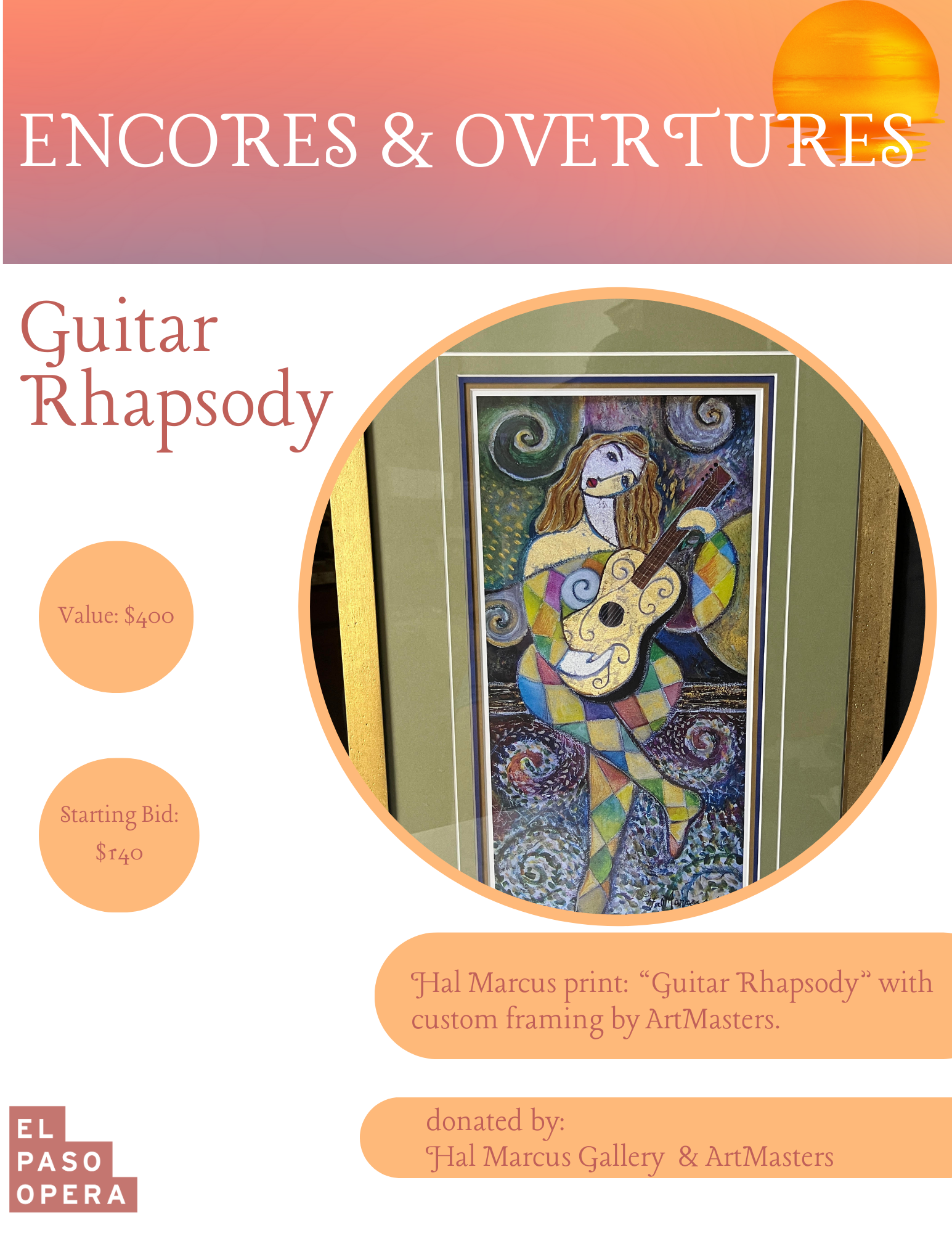 Hal Marcus print "Guitar Rhapsody" with custom framing by ArtMasters