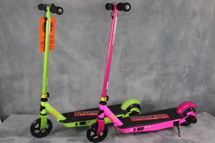 The Razor Black Label E90 electric scooter gives kids ages 8 and up a solid, steel-framed ride with a 10 mph top speed and 40 minutes of continuous fun.