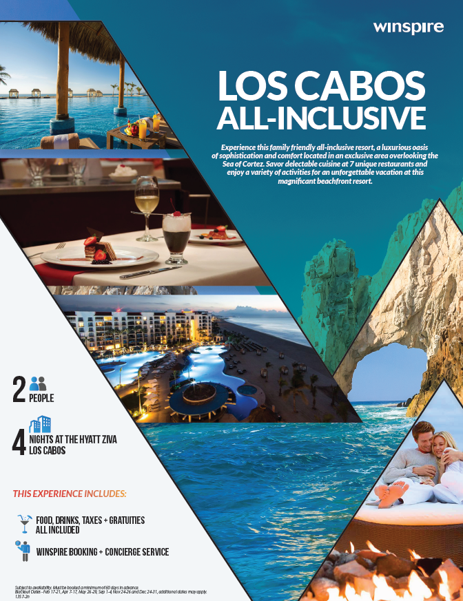 4 night stay for 2  at Hyatt Ziva Los Cabos All Inclusive Resort