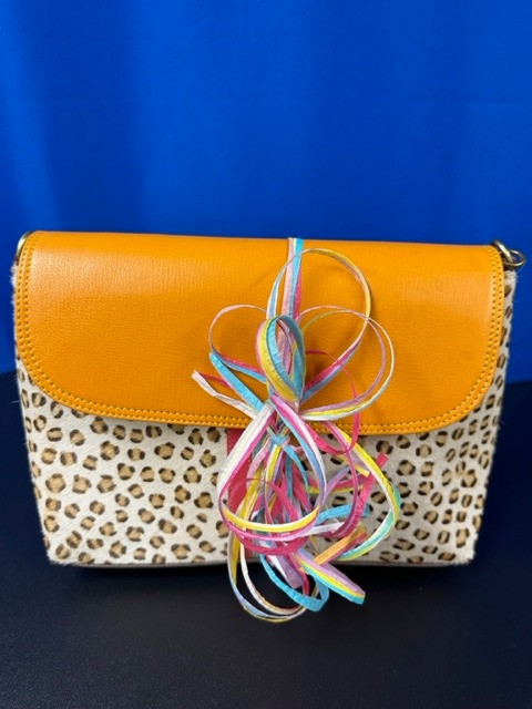 Leopard print leather crossbody