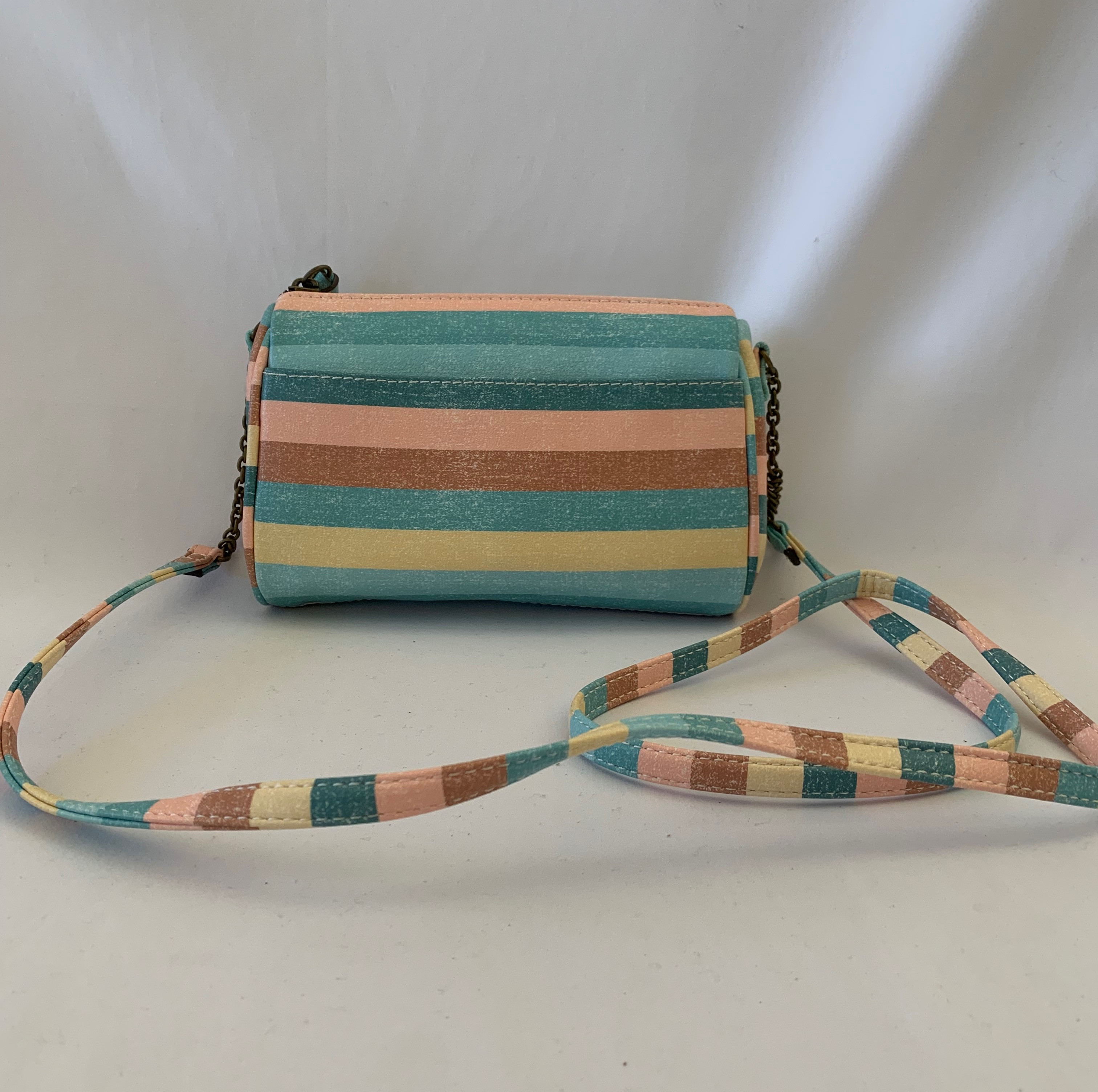 Multicolor striped crossbody bag. Great condition.