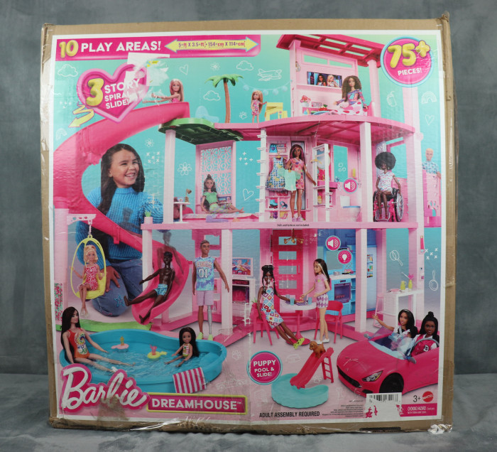 Give kids the ultimate poolside adventure with the feature-packed Barbie Dreamhouse, complete with a massive three-story spiral slide, pet-friendly play areas, and room for sleepovers.