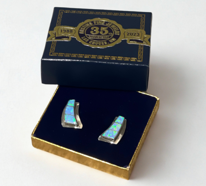 Pair of Silver Earrings Laf created Opal