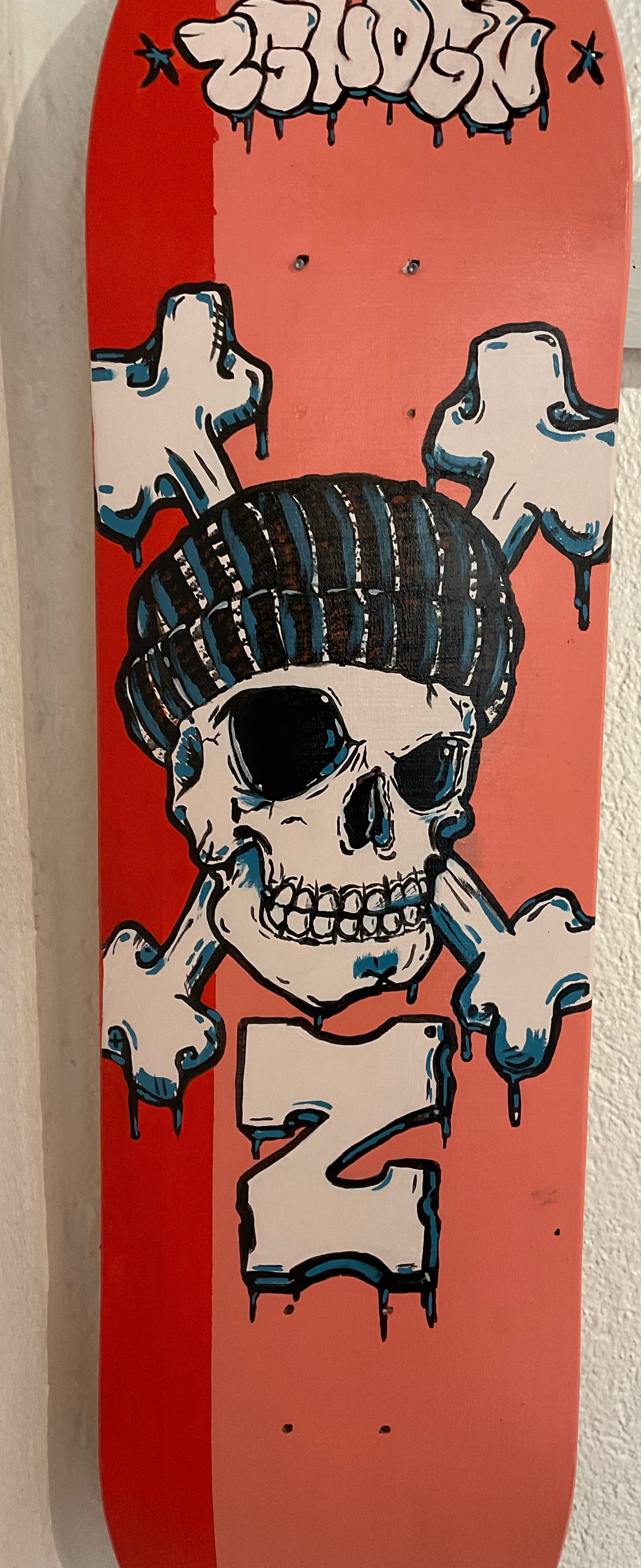 Acrylic on Skateboard