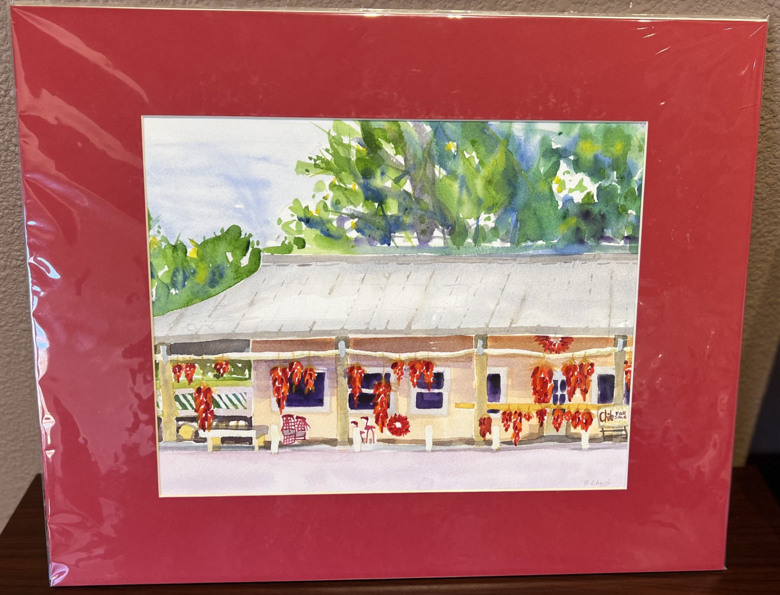 Watercolor painting by Pam Eberly (20 in x 16 in including matte)