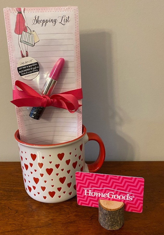 $100 Home Goods gift card - mug and shopping list included.