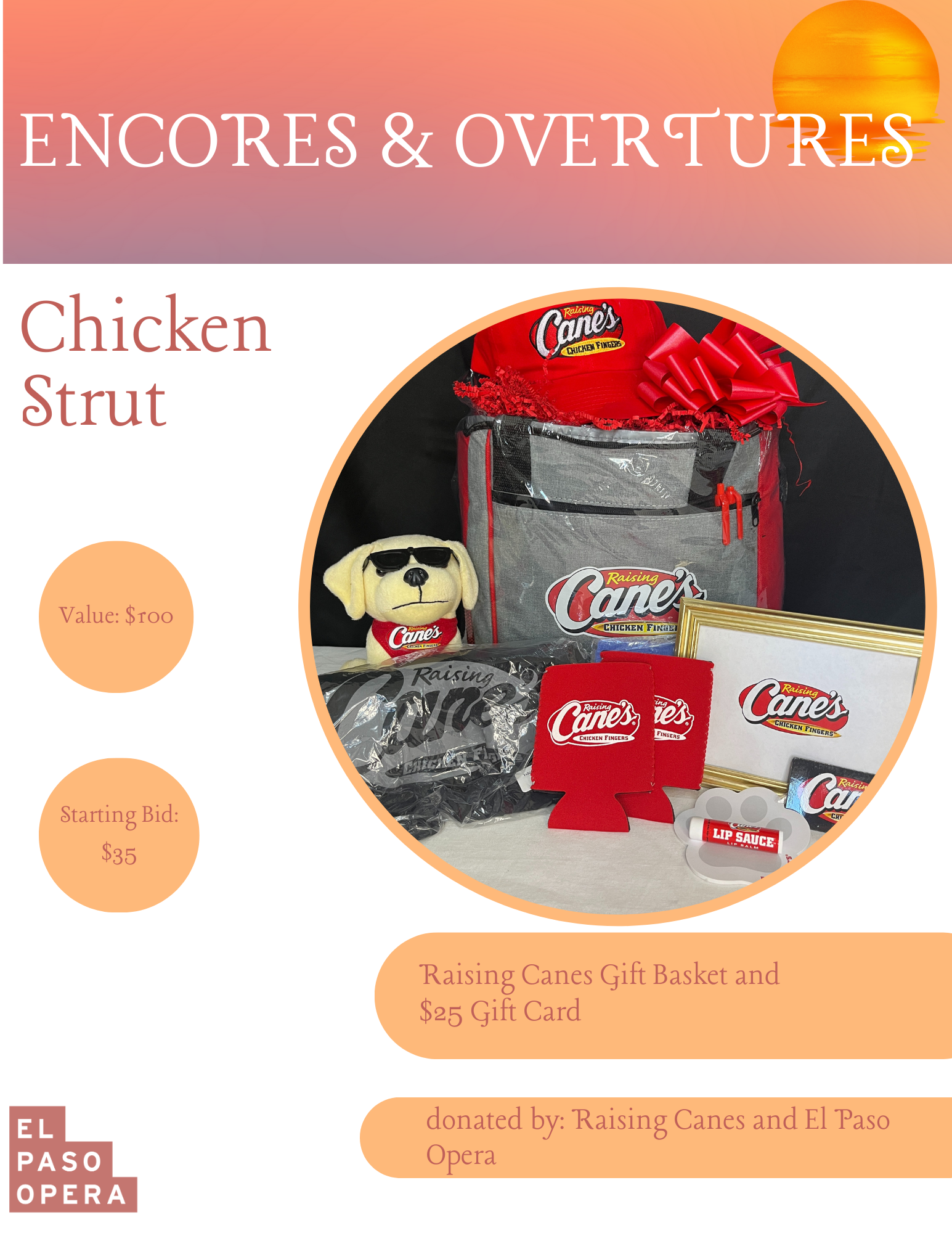 Raising Canes soft side cooler with collection of merch plus $25 gift card to Raising Canes