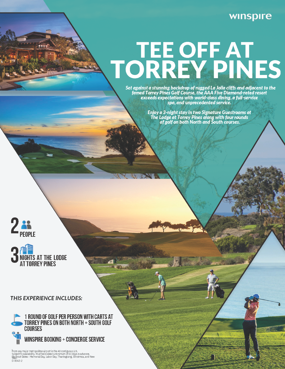 Golf for 2, 3‐night stay at The Lodge at Torrey Pines; details on display