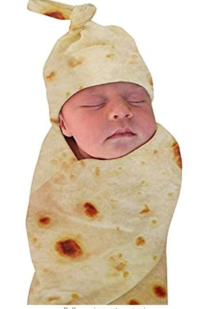 Newborn Baby Wrap Burrito Swaddle Blanket Tortilla Baby Blanket & Hat (soft flannel)
