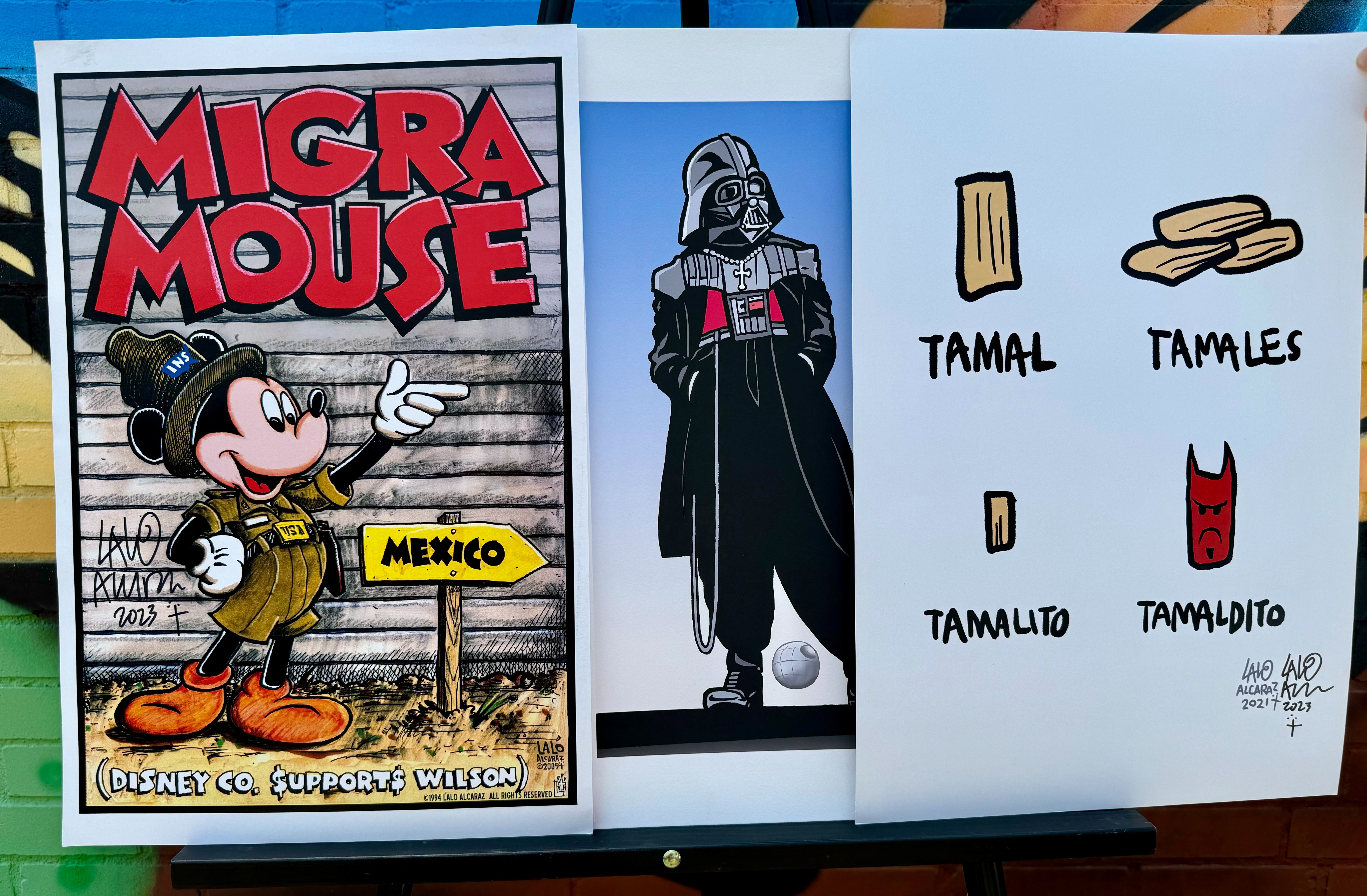 "Migra Mouse", "Darth" & "Tamaldito" | 12x18" by Lalo Alcaraz